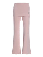 Faux Layered Micro Flare Pants