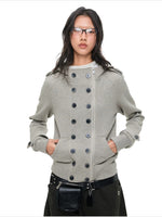 Double-Breasted Utility Cropped Jacket