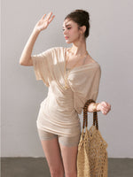 Lyocell Sun-protection Knit Short-Sleeve T-shirt