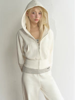 Cropped Hooded Sweatshirt Jacket