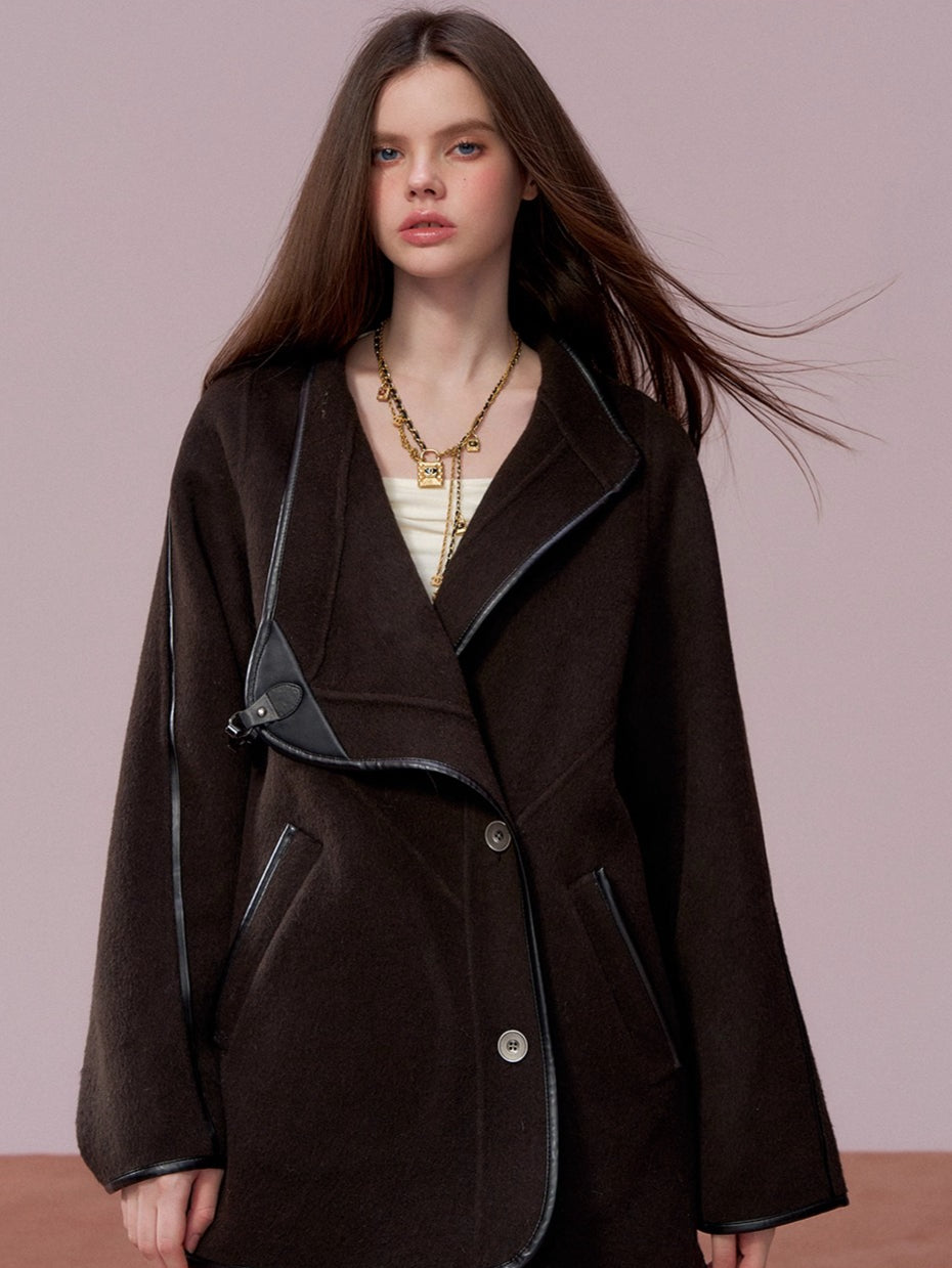 Vintage Shearling-Wool Double-Faced Coat