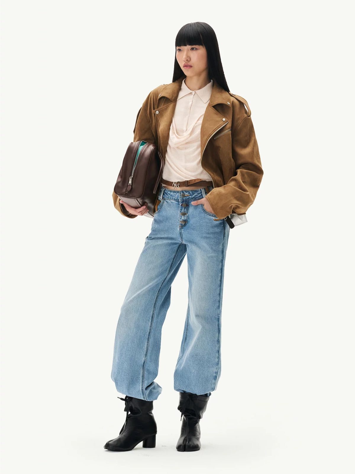 Vintage Suede Texture Leather Jackeat