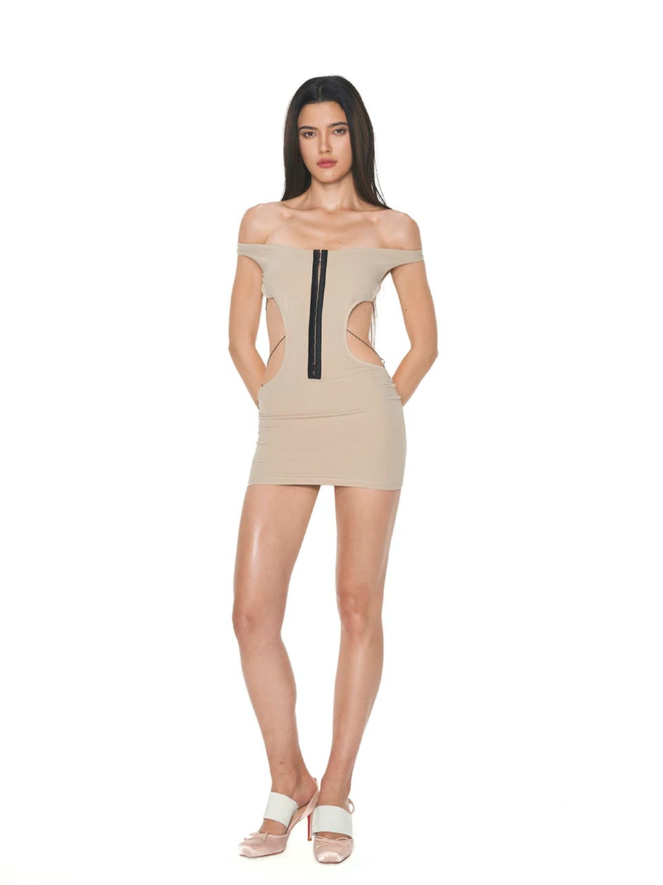 Lace-Up Halter Bodycon Dress