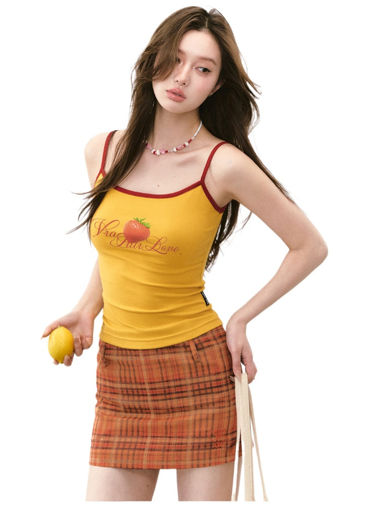 Colorblock Letter Print Cami Top