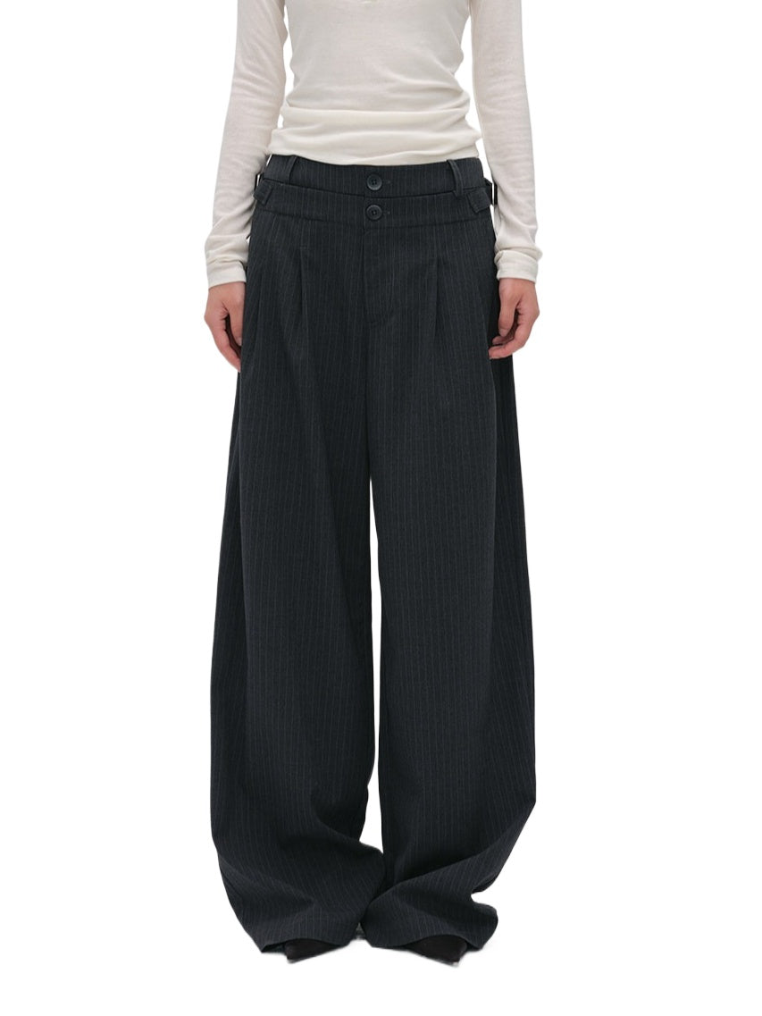 Pinstripe Wide Leg Trousers