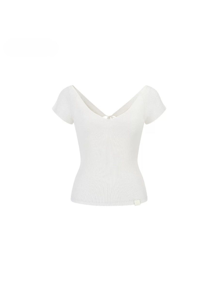 Back Tie Knit Top