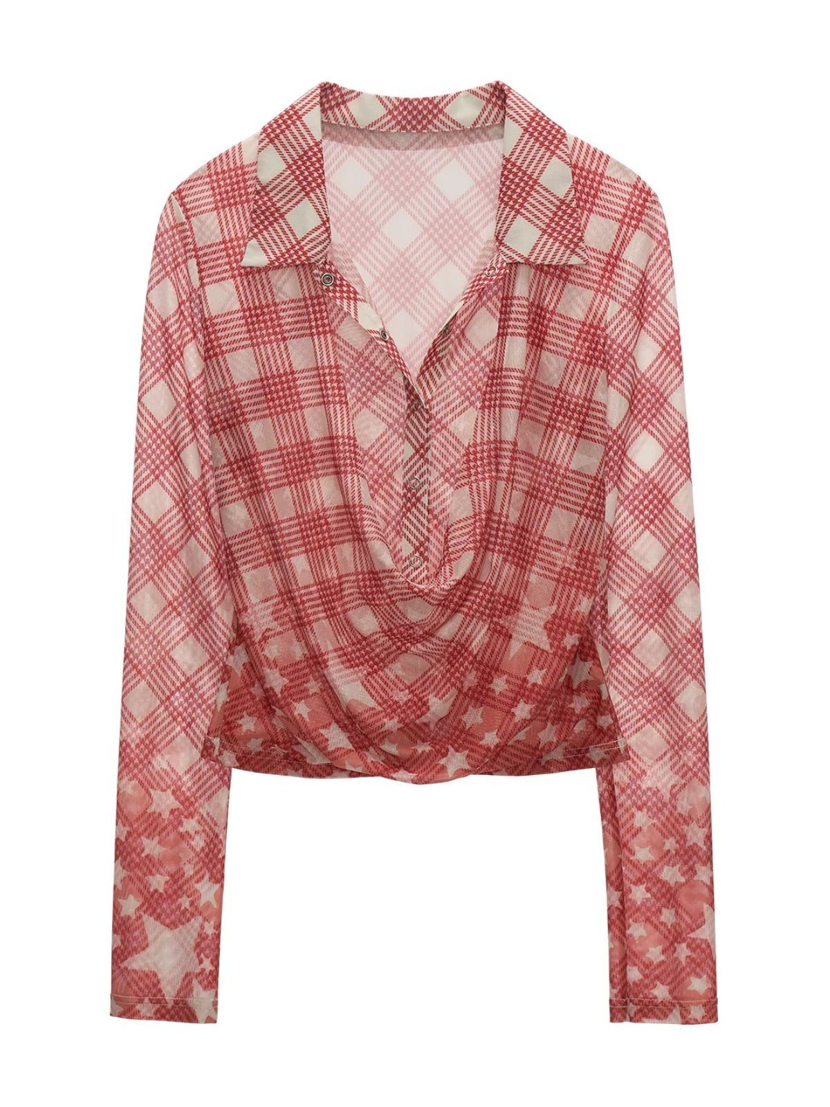Plaid Layered Slim Shirt