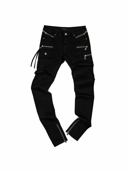 Zipper Low-Rise Skinny Jeans