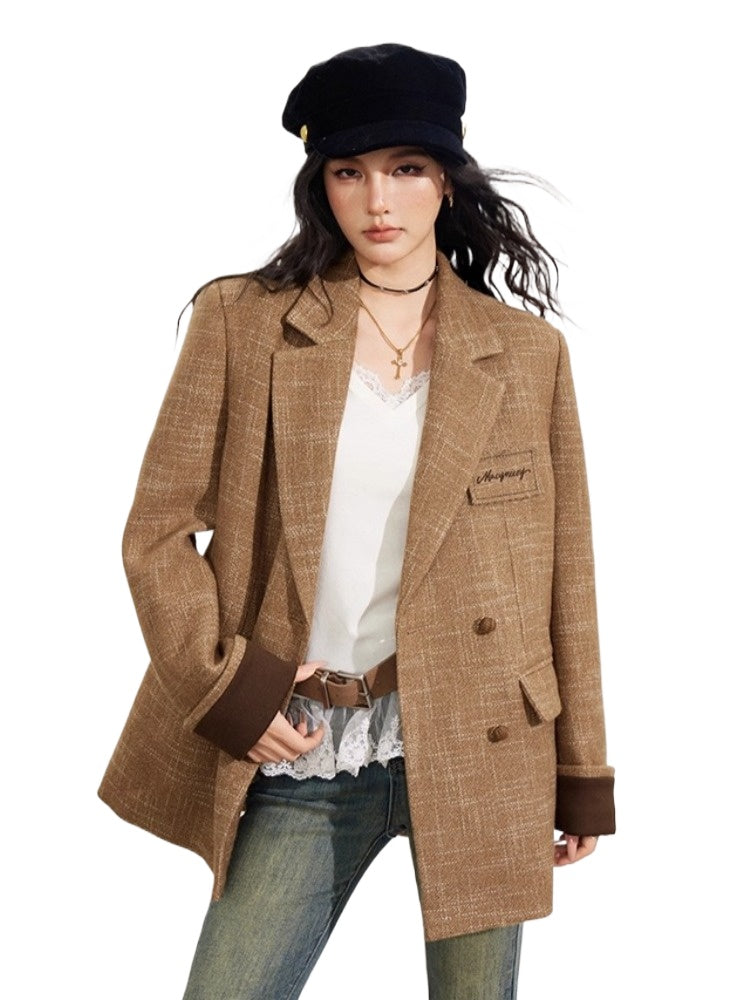 Wool Blend Brown Blazer