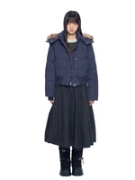 Fur Collar Hooded Cropped Down