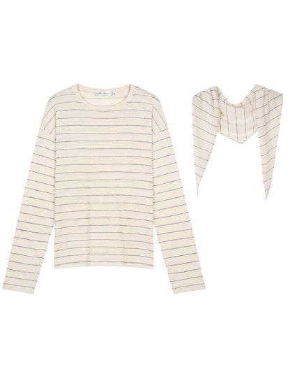Rhinestone Stripe Long Sleeve Top