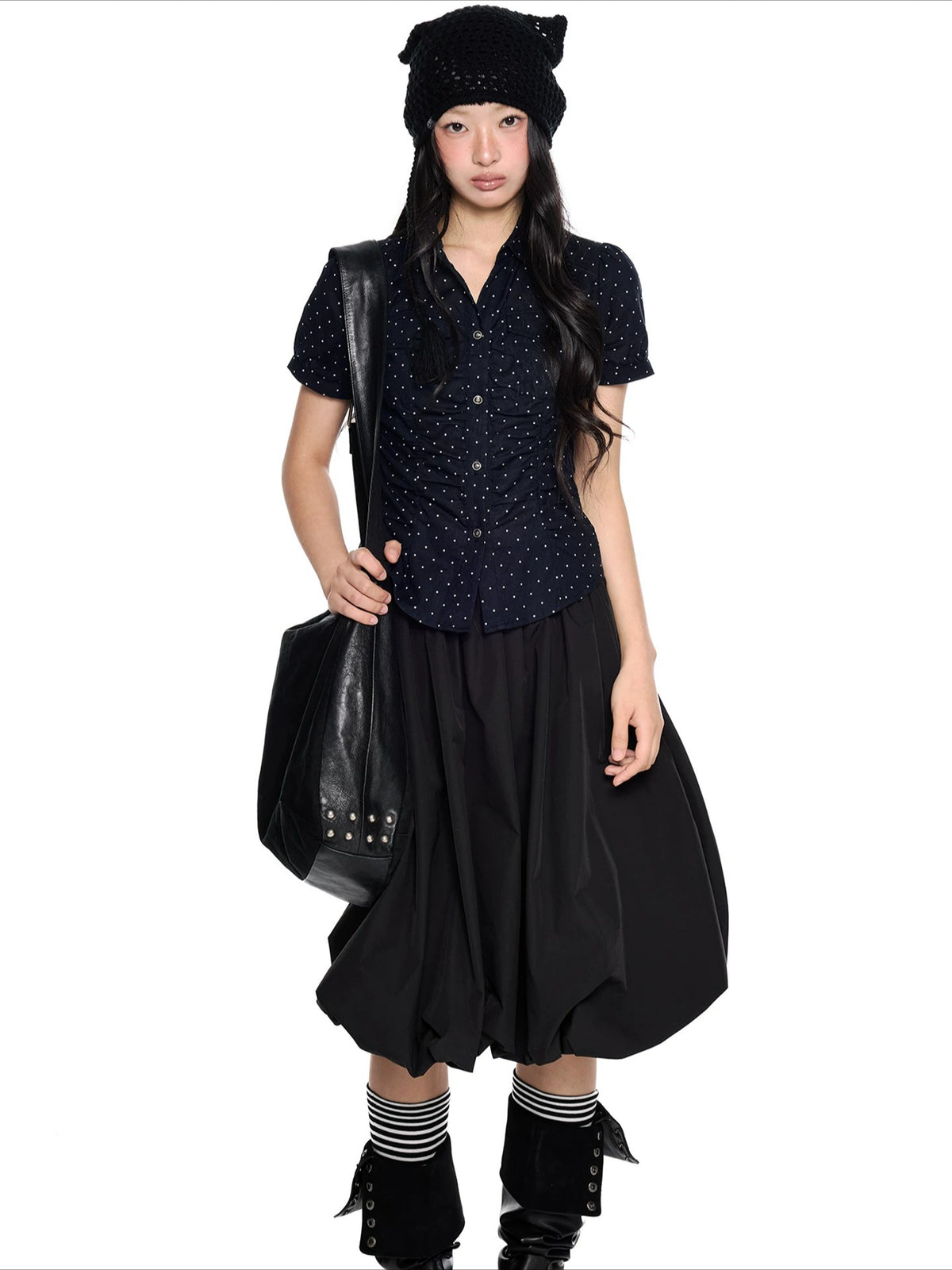 Ruched Puff Sleeve Shirt