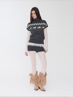 Fair Isle Pony Jacquard Turtleneck Knit Sweater