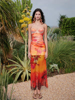 Floral Mesh Maxi Dress
