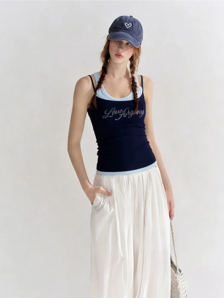Contrast Logo Tank Top