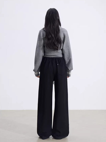 Curved Drape Wide-Leg Pants