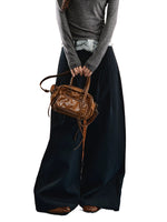 Lace Waist Wide-Leg Pants