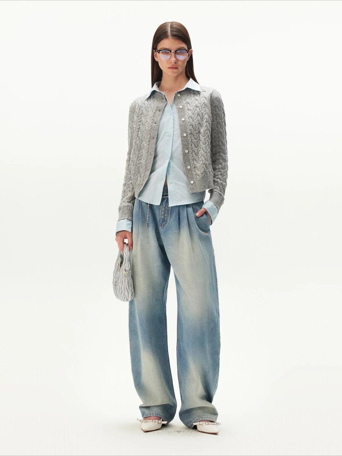 Cloud Wool Patchwork Cardigan