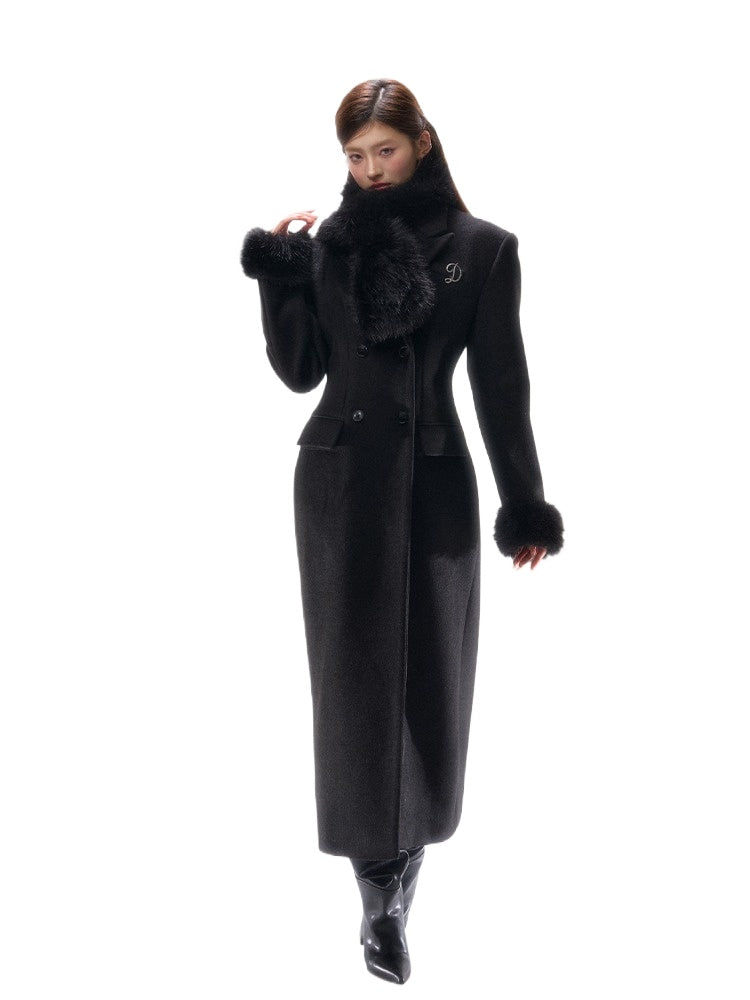 Tailored Hourglass Wool-Blend Double-Faced Overcoat