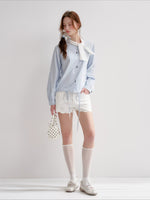 Polka Tie Drawstring Shirt