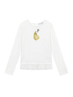 Fruit Print Lace-spliced T-Shirt