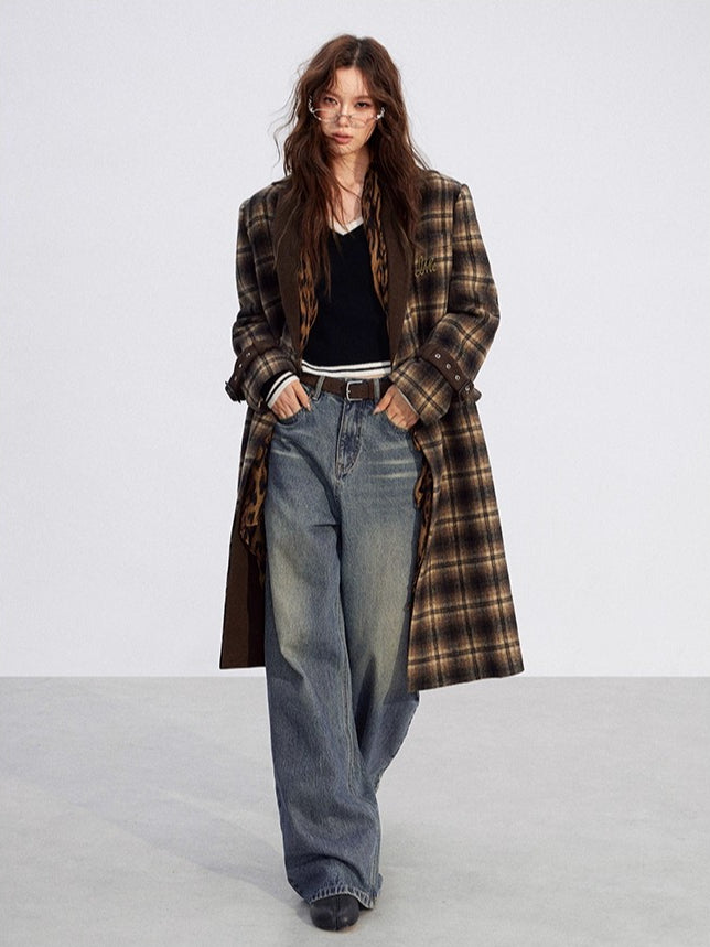 Plaid Wool Overcoat