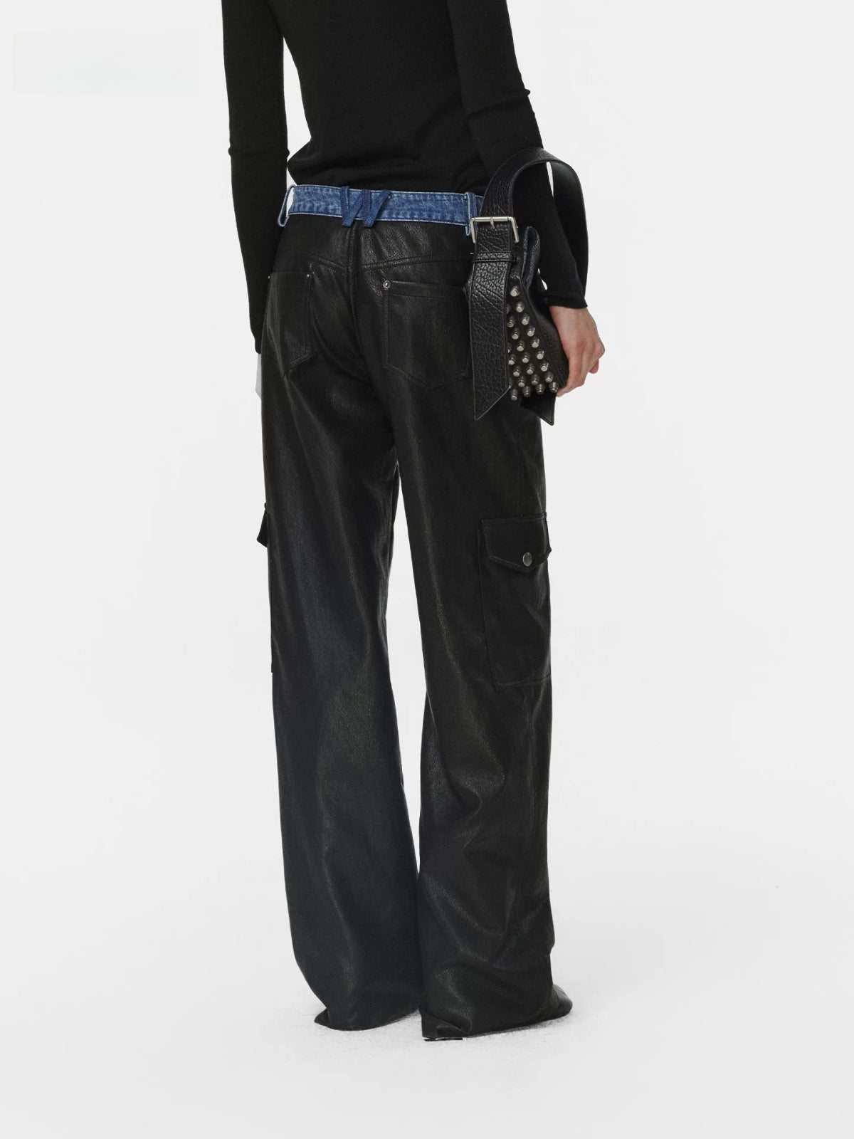 Midnight Straight Leather Pants