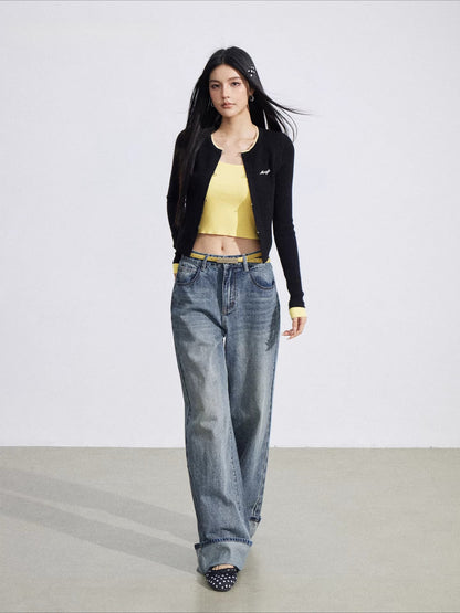 Contrast Layer Knit Top
