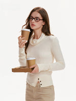 Cowl Neck Fitted Knit Top