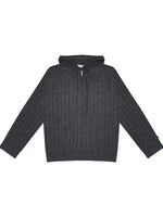 Wool Blend Hooded Knit Cardigan