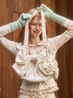 Handmade Bunny Print Bow Tote Bag