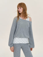 Polka Dot Layered Sweatshirt Set