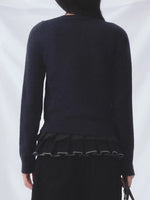 Navy Blue Butterfly Knit Top