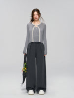 Shell Trim Knit Cardigan Set