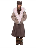 Faux Suede Cat Ear Jacket
