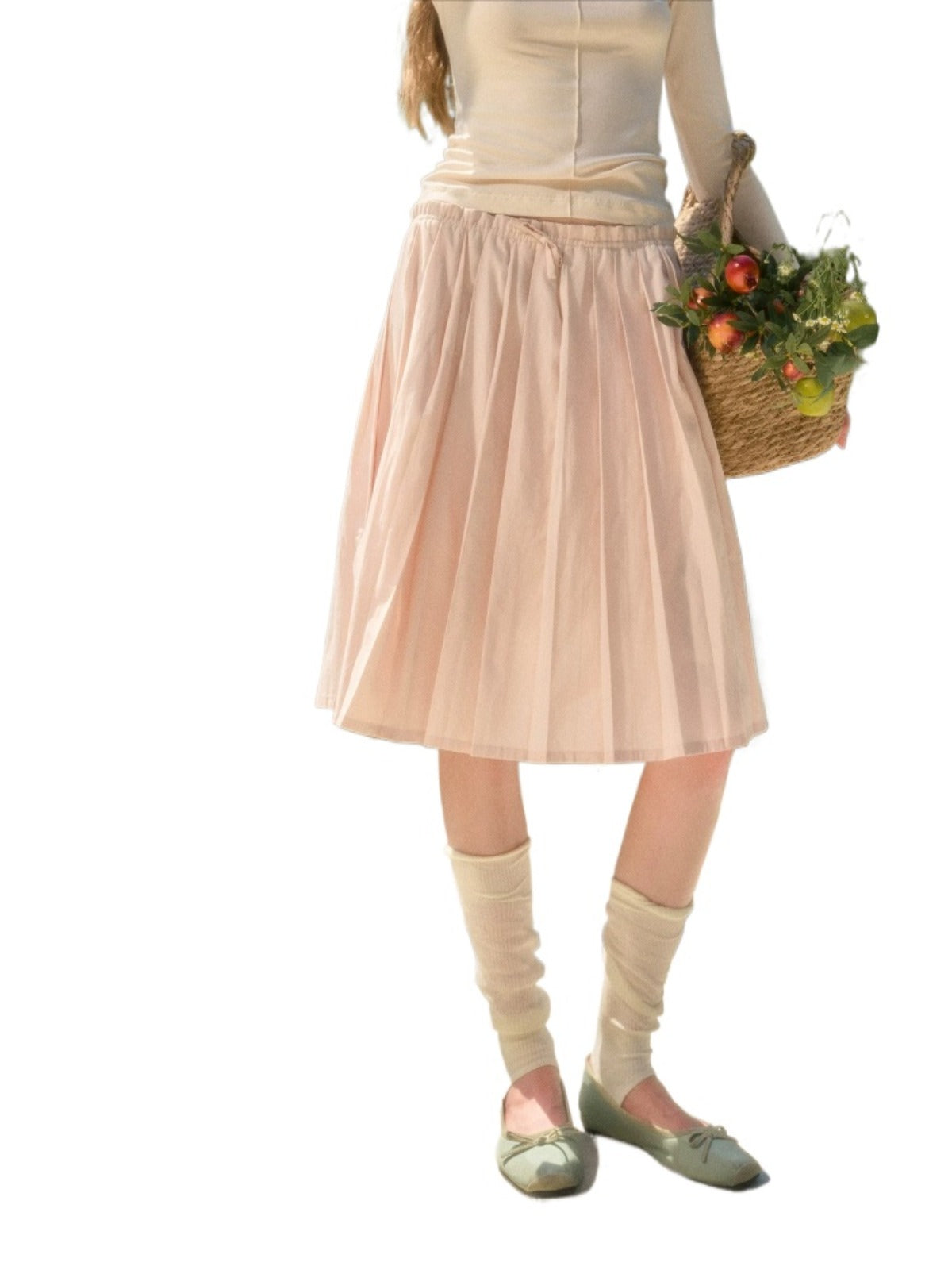 Pleated Floral Skirt