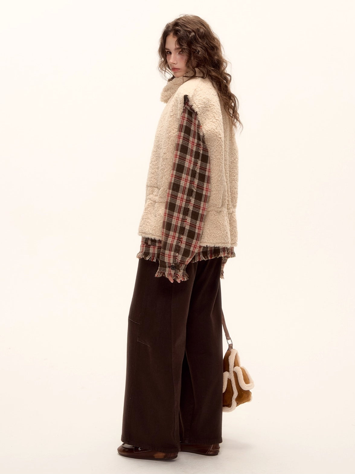 Belted Contrast Stitch Denim Pants