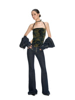 Low-Rise Zip Flare Jeans