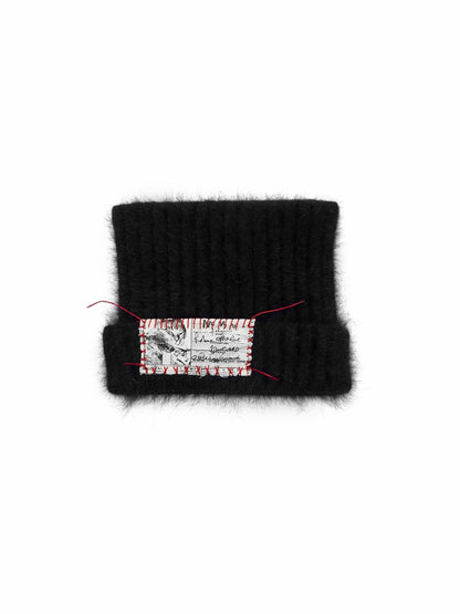 Knitted Cat-Ear Beanie with Hand-Stitched Label