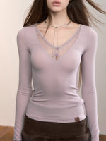 Modal Lace V-Neck Top