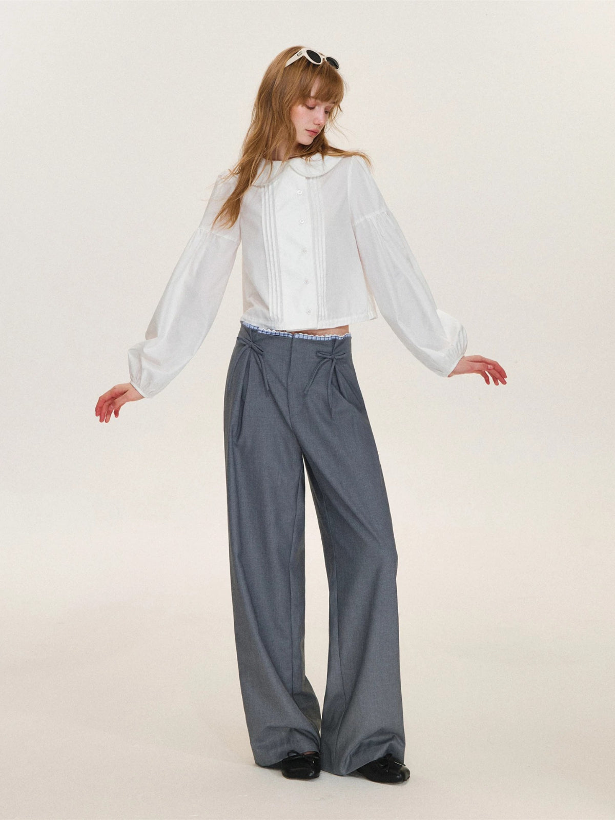 French Tuck Pleat Blouse