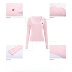 Pink V-Neck Knit Top