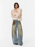 Napoleon Button Low Rise Barrel Jeans