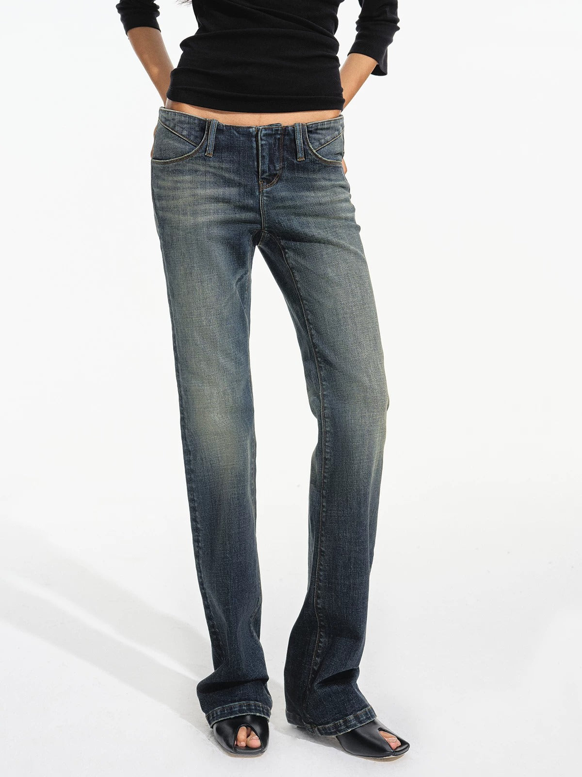 Low Rise Flare Jeans