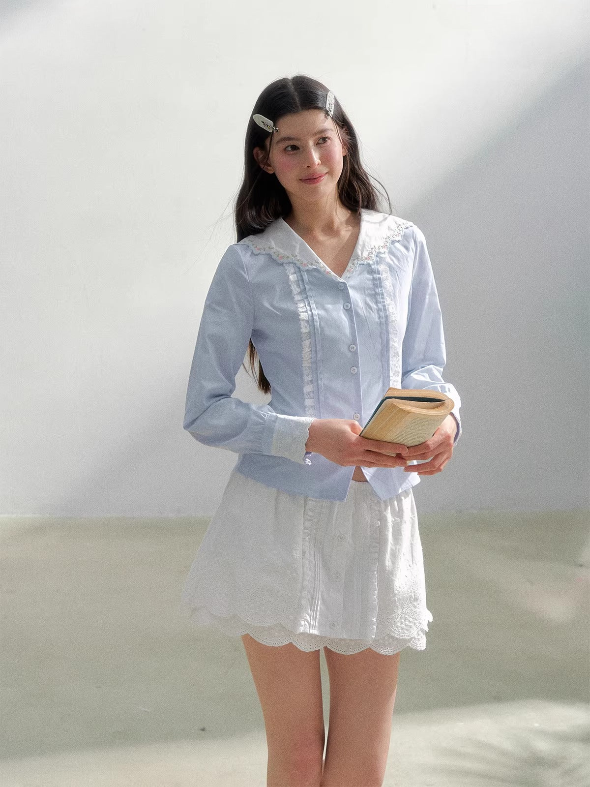 Blue Sailor Embroidered Shirt