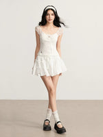 Lace Splice Slim Top