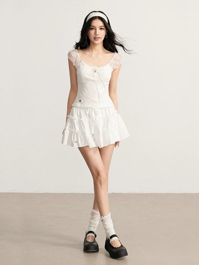 Lace Splice Slim Top