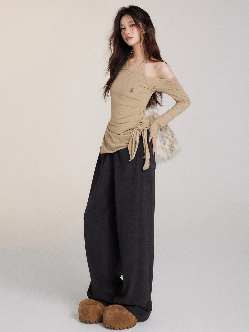 Cozy Pocket Casual Straight-Leg Trousers