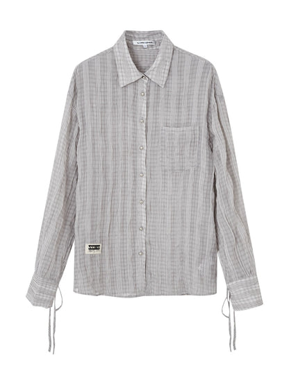 Plaid Sheer Mesh Shirt Jacket