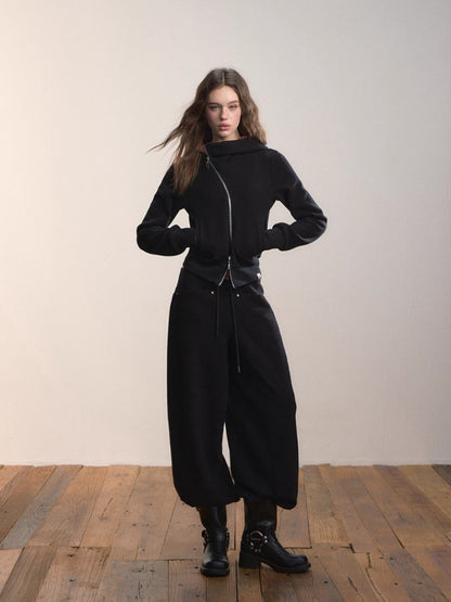 Contrast Waistband Pocket Casual Pants